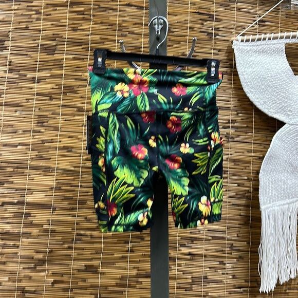 ID Ideology Women S Compression Tropical Print 7 Bike‎ Shorts Green Size X-Small - Picture 3 of 3